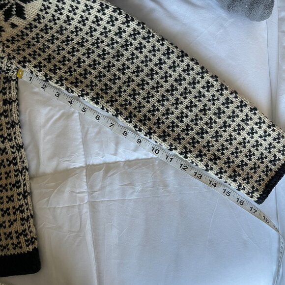 Point Zero Nicole Benisti Women's 100% Wool Cardigan Snowflakes Button-Up M - Picture 7 of 9